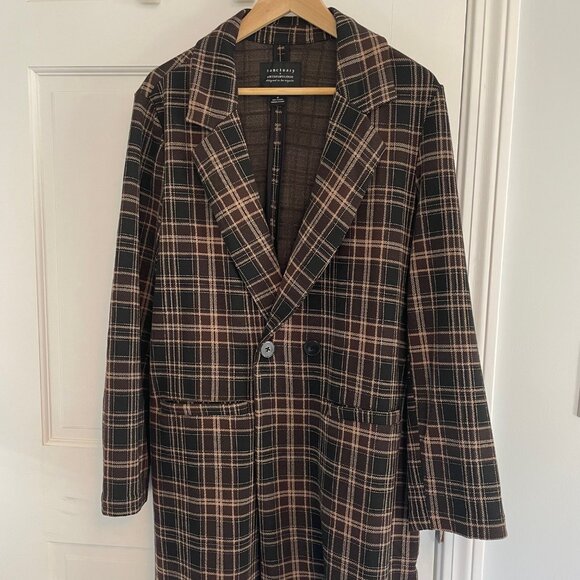 Sanctuary Jackets & Blazers - Women's Sanctuary by Anthropologie Brown Plaid Coat Medium